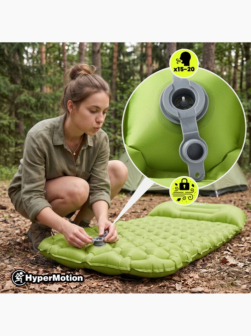 Matelas de Camp Gonflable Ultraléger de Randonnée Campmat 1 Place avec Oreiller Intégré 190x56 - Kiabi