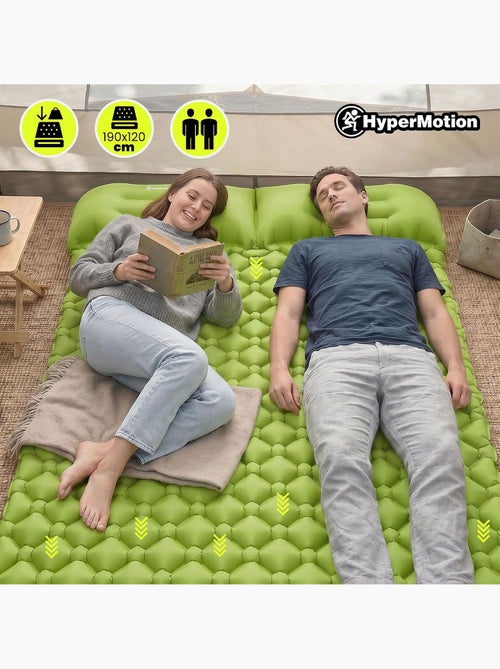 Matelas de Camp Gonflable Ultraléger de Randonnée Campmat 2 Places - Oreillers Intégrés 190x120 - Kiabi Matelas de Camp Gonflable Ultraléger de Randonnée Campmat 2 Places - Oreillers Intégrés 190x120 - Kiabi