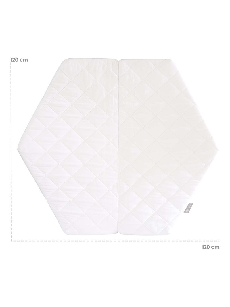 Matelas parc bébé hexagonal avec housse piquée amovible ROBA Blanc - Kiabi