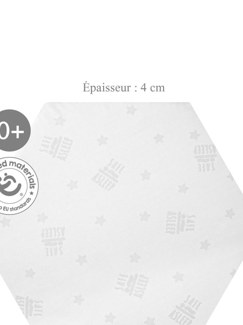 Matelas pour parc bébé hexagonal déhoussable 'Safe Asleep® ROBA Blanc - Kiabi
