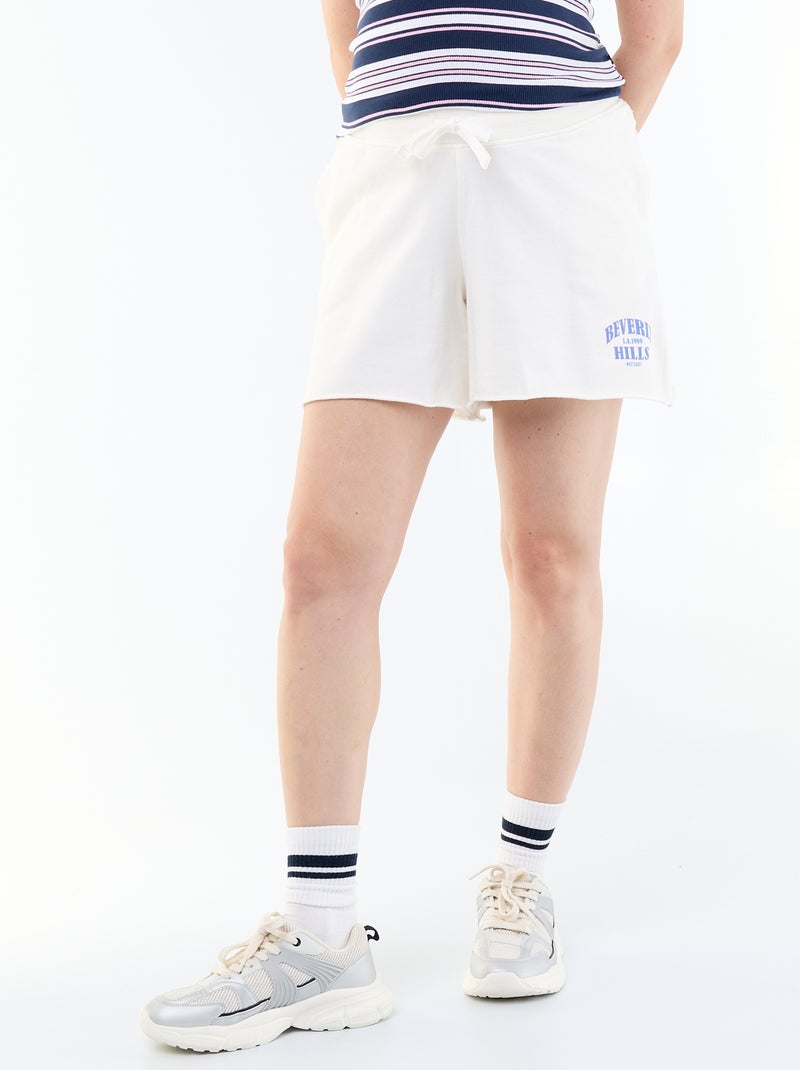 Materniteitsshort van frenchterry Wit - Kiabi