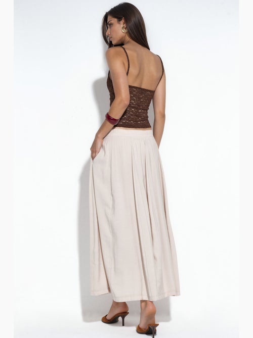 Maxi a-lijnrok met hoge taille busem - Kiabi