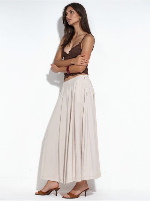 Maxi a-lijnrok met hoge taille busem - Kiabi