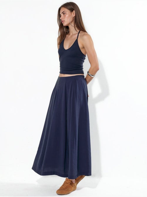 Maxi a-lijnrok met hoge taille busem - Kiabi