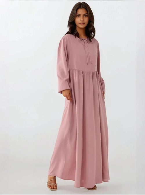 Maxi-jurk met a-vorm en ronde hals hiccup - Kiabi Maxi-jurk met a-vorm en ronde hals hiccup - Kiabi