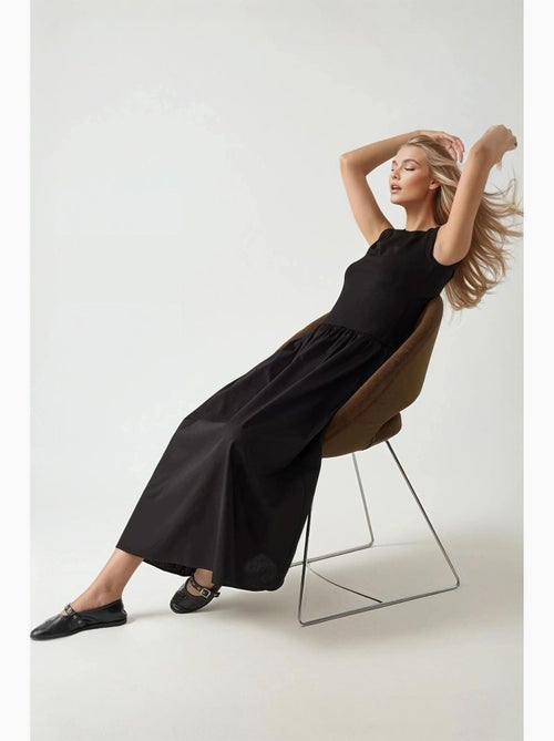 Maxi-jurk met boothals en a-vorm hiccup - Kiabi