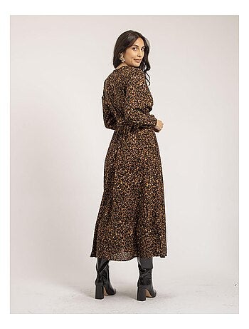 Maxi-jurk met eilandprint