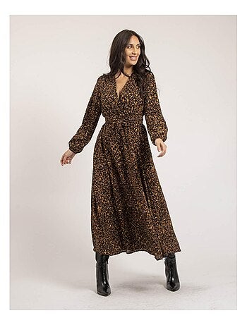 Maxi-jurk met eilandprint