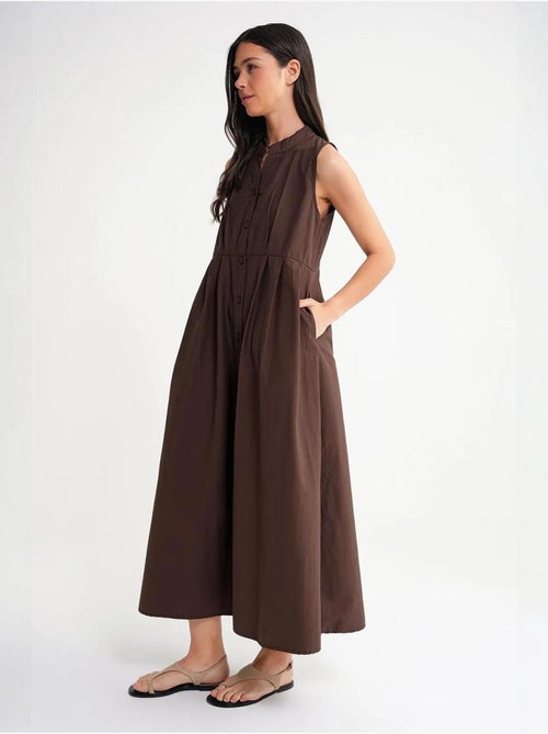 Maxi-jurk met knopen en tippetkraag mixray - Kiabi Maxi-jurk met knopen en tippetkraag mixray - Kiabi