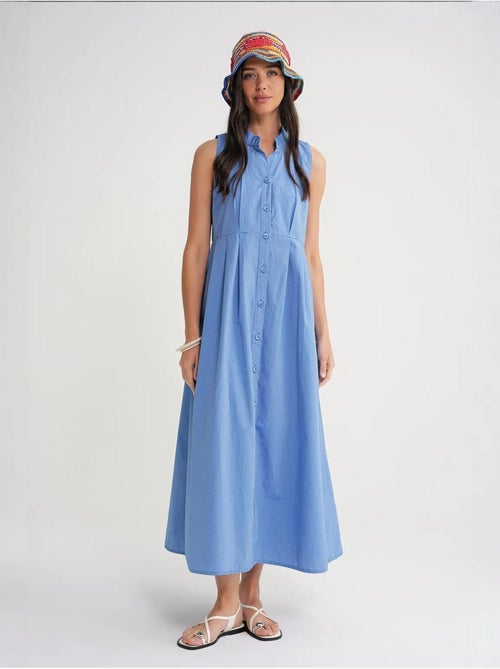 Maxi-jurk met knopen en tippetkraag mixray - Kiabi Maxi-jurk met knopen en tippetkraag mixray - Kiabi