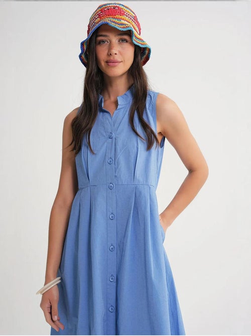 Maxi-jurk met knopen en tippetkraag mixray - Kiabi Maxi-jurk met knopen en tippetkraag mixray - Kiabi