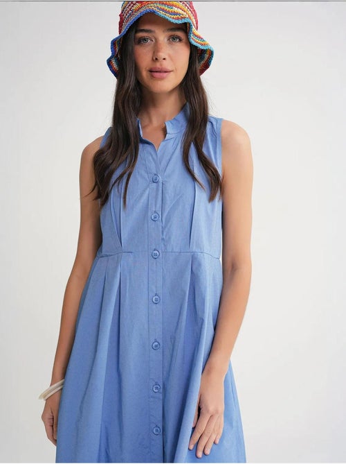 Maxi-jurk met knopen en tippetkraag mixray - Kiabi Maxi-jurk met knopen en tippetkraag mixray - Kiabi
