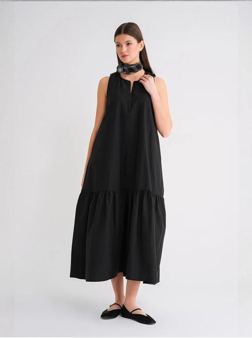 Maxi-jurk met kraag en ruchesdetails mixray - Kiabi Maxi-jurk met kraag en ruchesdetails mixray - Kiabi