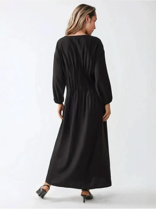 Maxi-jurk met lange mouwen en ronde hals hiccup - Kiabi