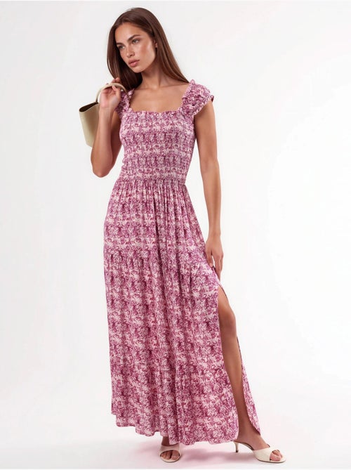 Maxi-jurk met paisleyprint en vierkante kraag busem - Kiabi