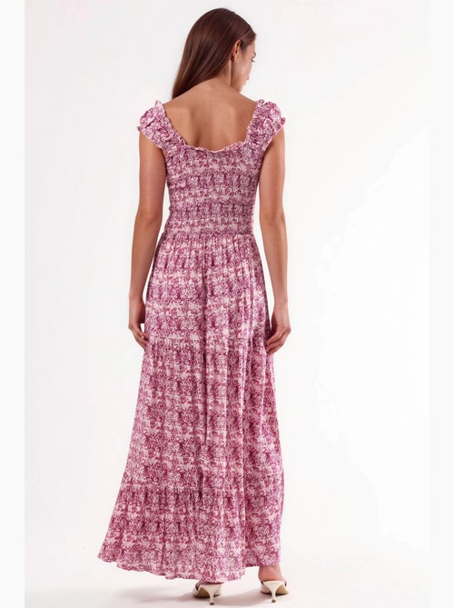 Maxi-jurk met paisleyprint en vierkante kraag busem - Kiabi