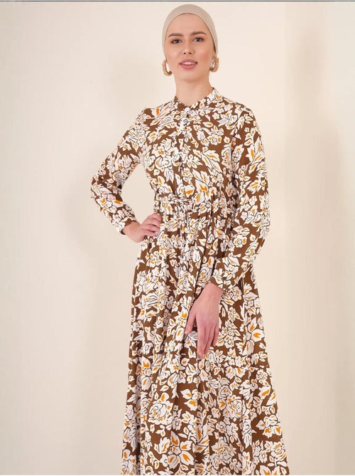 Maxi-jurk met patroon en knoopsluiting bdart - Kiabi