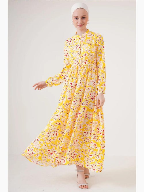 Maxi-jurk met patroon en knoopsluiting bdart - Kiabi Maxi-jurk met patroon en knoopsluiting bdart - Kiabi