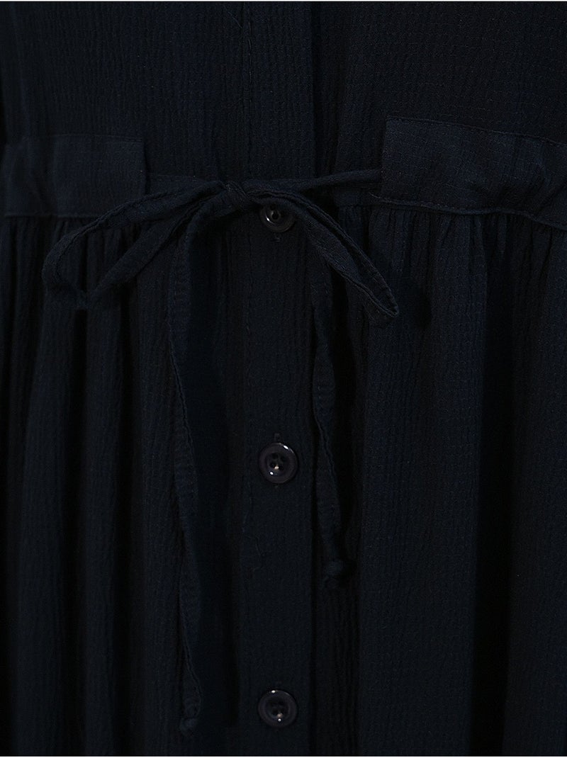 Maxi-jurk met patroon en knoopsluiting bdart Marineblauw - Kiabi