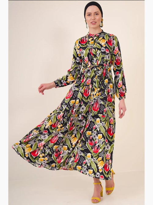 Maxi-jurk met patroon en knoopsluiting bdart - Kiabi