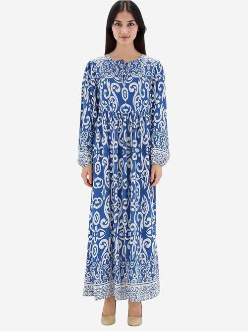 Maxi-jurk met patroon en strikdetail bdart - Kiabi
