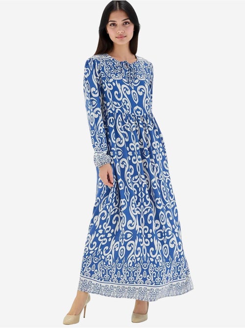 Maxi-jurk met patroon en strikdetail bdart - Kiabi