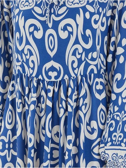 Maxi-jurk met patroon en strikdetail bdart - Kiabi