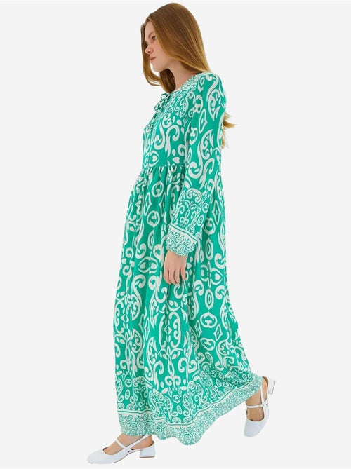 Maxi-jurk met patroon en strikdetail bdart - Kiabi