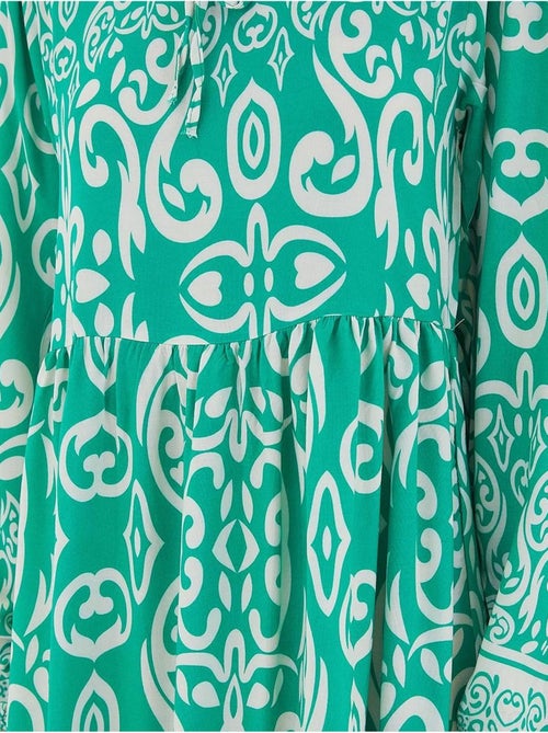 Maxi-jurk met patroon en strikdetail bdart - Kiabi