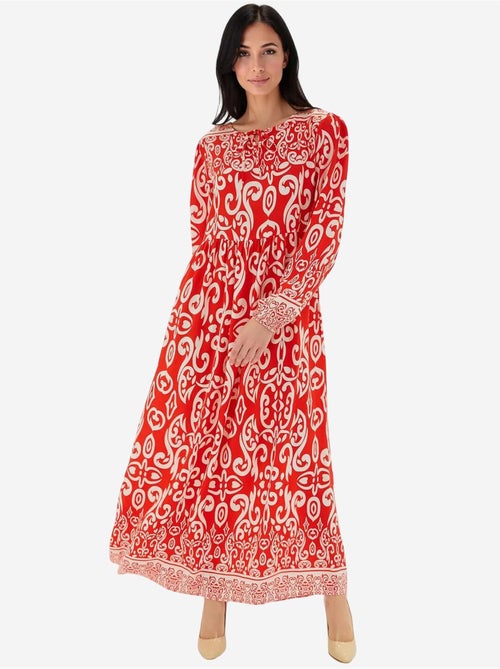 Maxi-jurk met patroon en strikdetail bdart - Kiabi