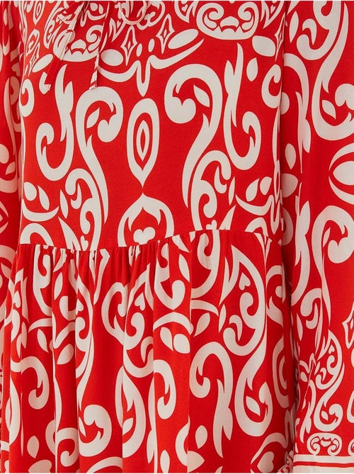 Maxi-jurk met patroon en strikdetail bdart - Kiabi