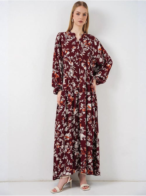 Maxi-jurk met patroon en v-hals bdart - Kiabi