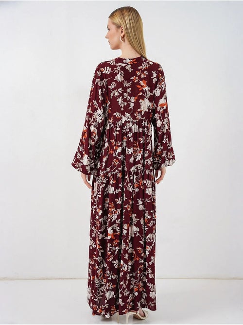 Maxi-jurk met patroon en v-hals bdart - Kiabi