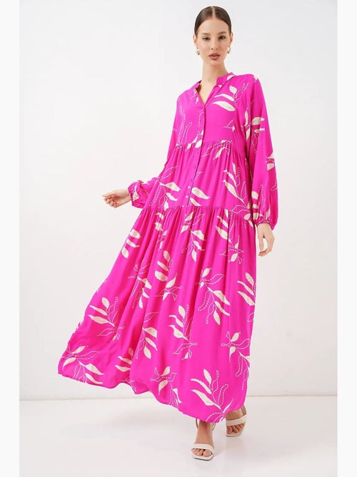 Maxi-jurk met patroon en v-hals bdart - Kiabi