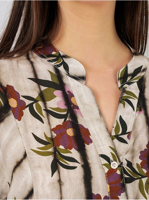 Maxi-jurk met patroon en v-hals bdart - Kiabi Maxi-jurk met patroon en v-hals bdart - Kiabi