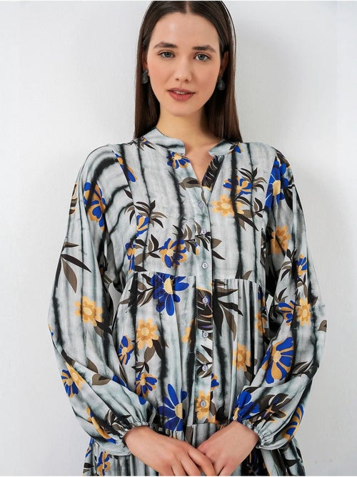 Maxi-jurk met patroon en v-hals bdart - Kiabi Maxi-jurk met patroon en v-hals bdart - Kiabi
