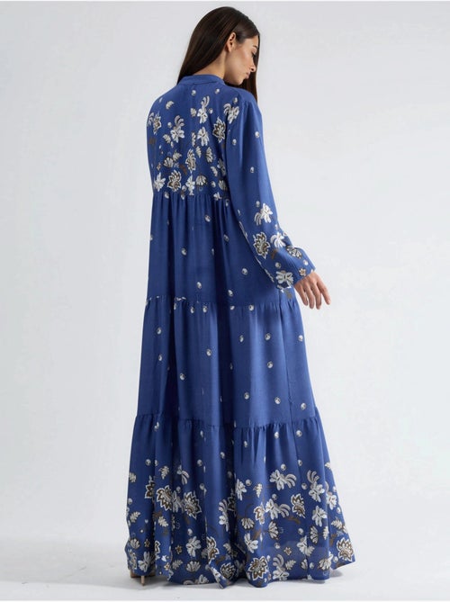 Maxi-jurk met patroon en v-hals hiccup - Kiabi