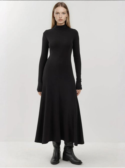 Maxi-jurk met textuur en halfhoge col hiccup - Kiabi