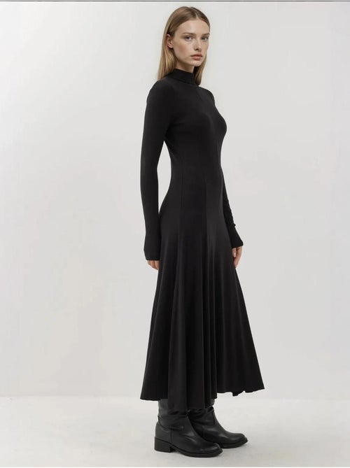 Maxi-jurk met textuur en halfhoge col hiccup - Kiabi