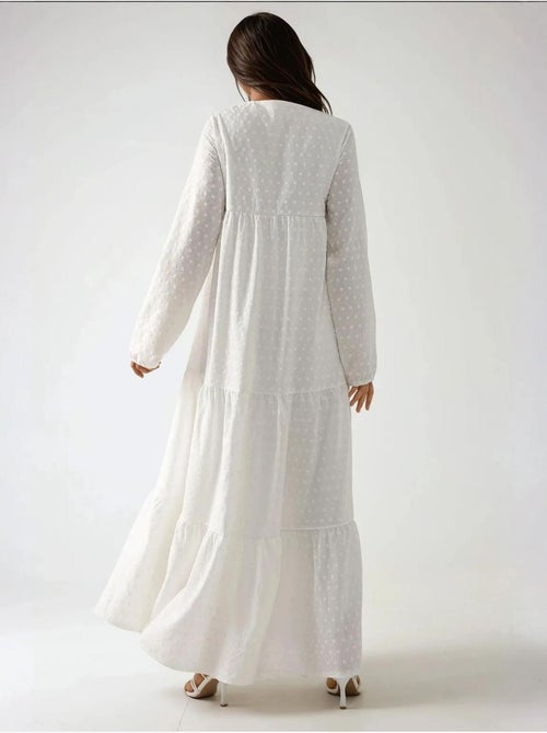 Maxi-jurk met textuur en ronde hals hiccup - Kiabi