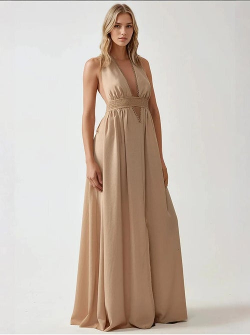 Maxi-jurk met v-hals en a-lijn hiccup - Kiabi Maxi-jurk met v-hals en a-lijn hiccup - Kiabi