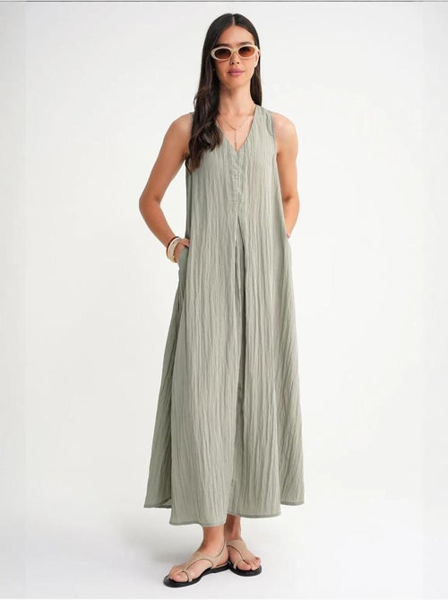 Maxi-jurk met v-hals mixray - Kiabi Maxi-jurk met v-hals mixray - Kiabi