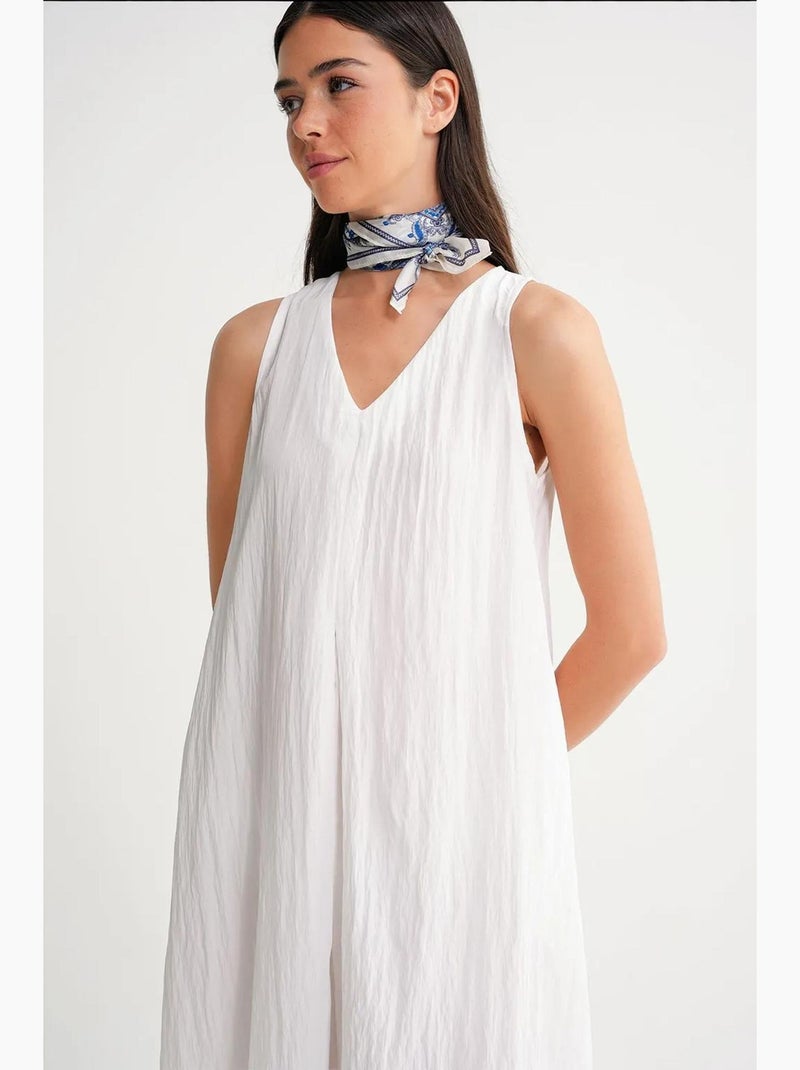 Maxi-jurk met v-hals mixray Wit - Kiabi