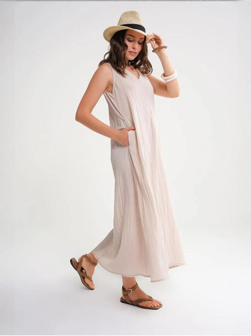 Maxi-jurk met v-hals mixray - Kiabi