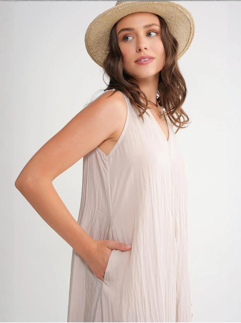Maxi-jurk met v-hals mixray Zand - Kiabi