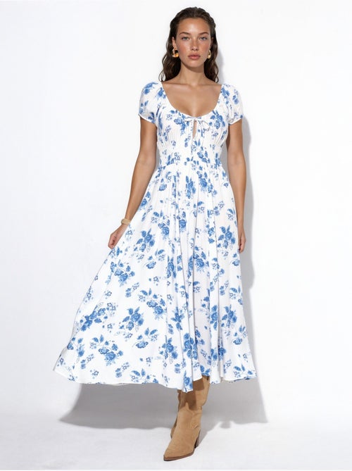 Maxi-jurk van viscose met bloemenprint busem - Kiabi Maxi-jurk van viscose met bloemenprint busem - Kiabi