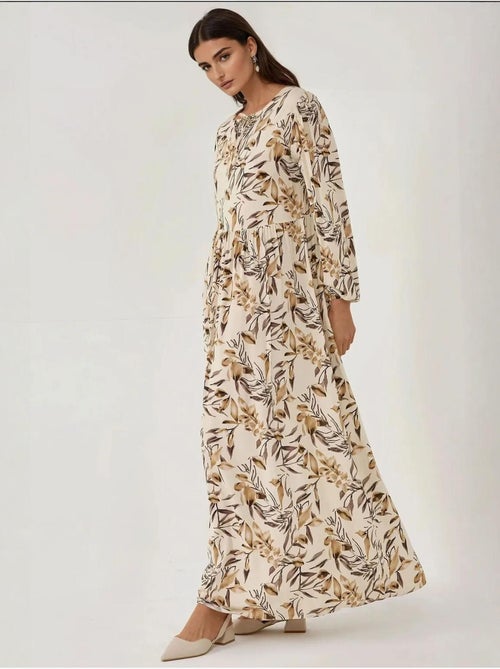 Maxi-jurk van viscose met bloemenprint en lange mouwen hiccup - Kiabi Maxi-jurk van viscose met bloemenprint en lange mouwen hiccup - Kiabi