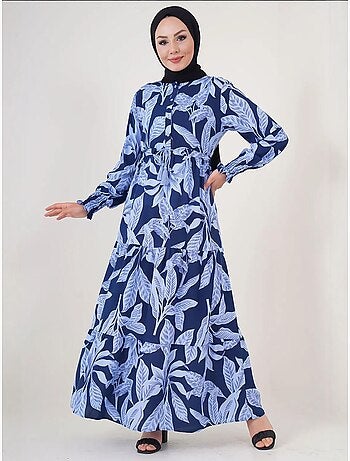 Maxi-jurk van viscosecrêpe met bloemenprint bdart