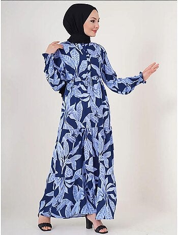 Maxi-jurk van viscosecrêpe met bloemenprint bdart