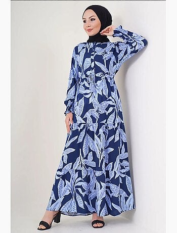 Maxi-jurk van viscosecrêpe met bloemenprint bdart